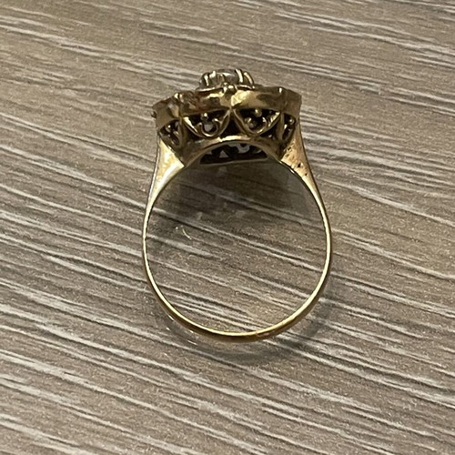 Ring 14K gold with semiprecious stones vintage used