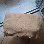 Handmade double white crocheted blanket, unused