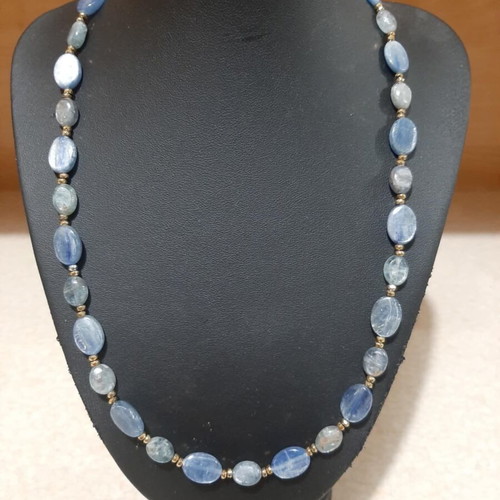 Necklace with kyanite and hematite in 925 silver new