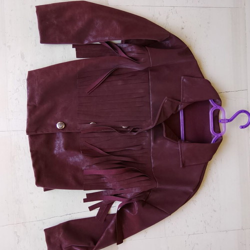Burgundy short jacket with fringes, cowboy boho style