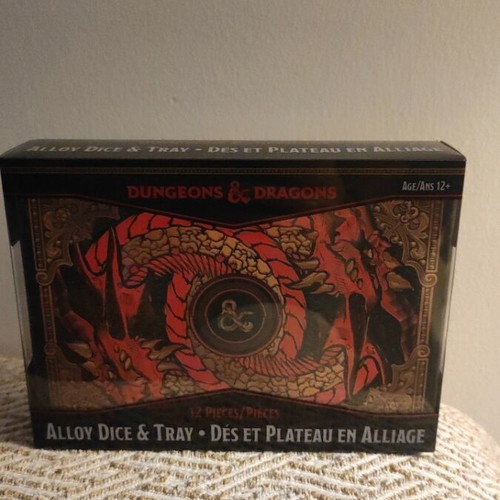 Dungeons & Dragons 12-Piece Alloy Dice & Tray New
