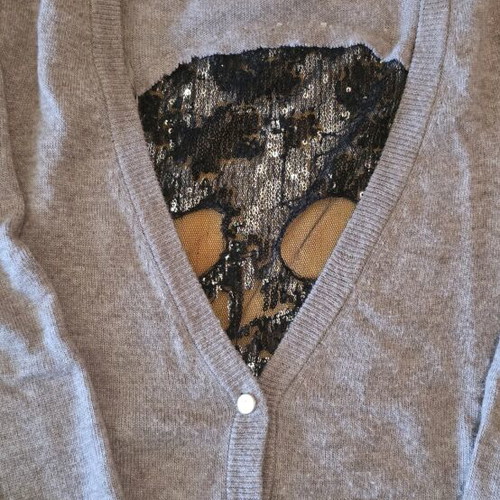 Beige cardigan with skull like new