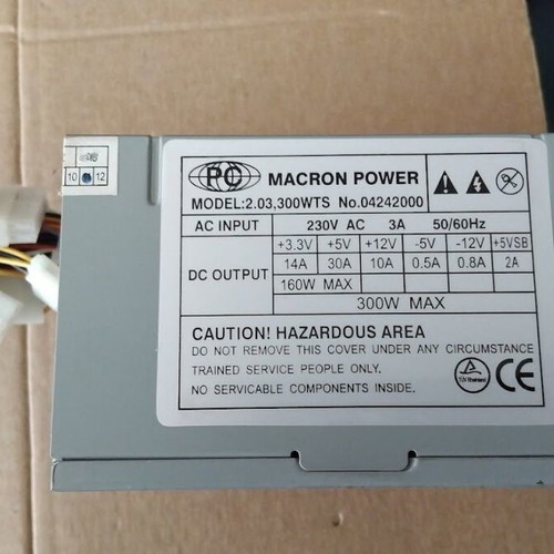 Macron Power ATX2.03 300WTS 300W computer power supply with 80mm fan