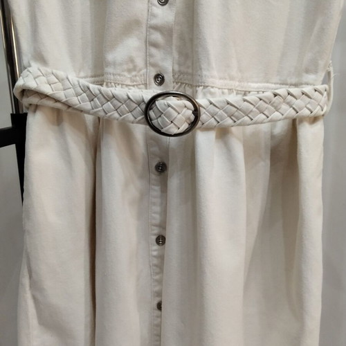Denim Midi Dress Splash size L like new, ecru cream