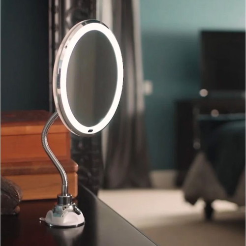 Magnifying Mirror with LED Light 10x and Flexible Neck
