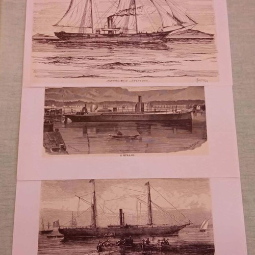 Set of 3 Greek Steamship Engravings like new, 1979 limited edition