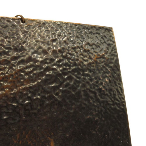 Copper panel with Viking ships like new, vintage wall decoration