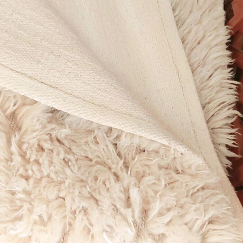 Wool flokati rug like new, set of 2 pieces 1.40×2.00 white