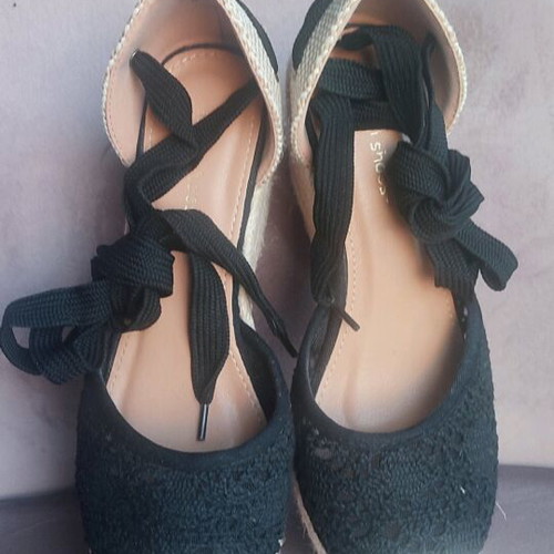Espadrilles size 37 like new, black platform sandals