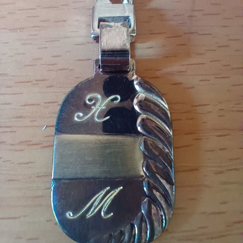 Silver 925 key holder/keychain new with monogram X and M