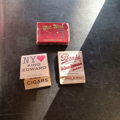 Matches used, collectible boxes from San Francisco 1986
