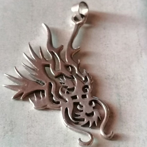 Silver 925 pendant with tribal dragon new