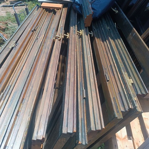 Wooden window frames used with glass, shutters and casings complete set