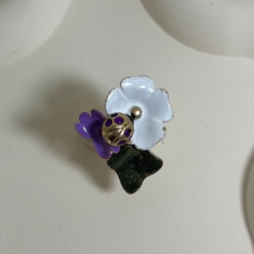 Lolita Lempicka adjustable ring used, white and purple