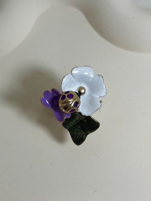 Lolita Lempicka adjustable ring used, white and purple