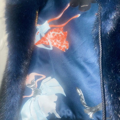 MOUCHE women's faux fur vest size S like new blue