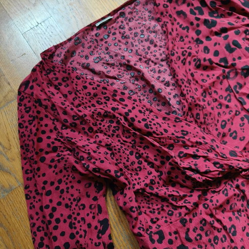 Animal print dress, red and black