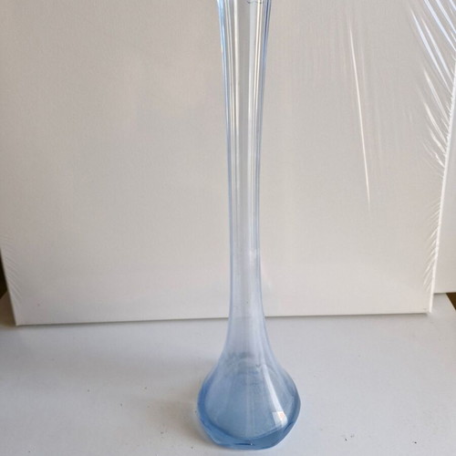 Collectible vase used, ciel color, height 43 cm
