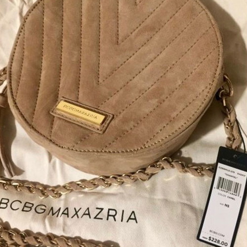 BCBG MaxAzria leather crossbody bag new, beige camel
