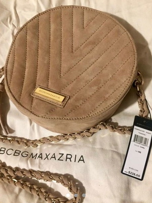 BCBG MaxAzria leather crossbody bag new, beige camel