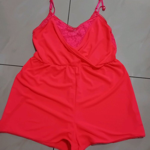 Women's one-piece shorts used, fluorescent orange, fits up to XL