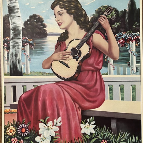 Chromolithograph Rekou used, 32x42 cm