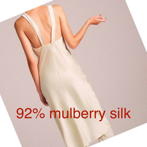 Zara silk lingerie dress Medium like new, 92% mulberry silk, white beige