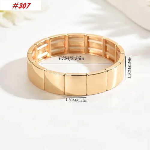 Bracelet #307 golden color, new, zinc alloy