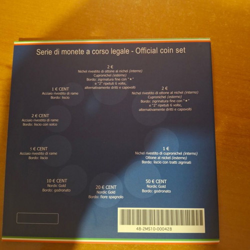Italy Year Coin Folder 2008-2010 BU Condition