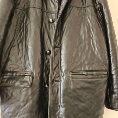 Men's leather jacket vintage 90s from Italy like new, black