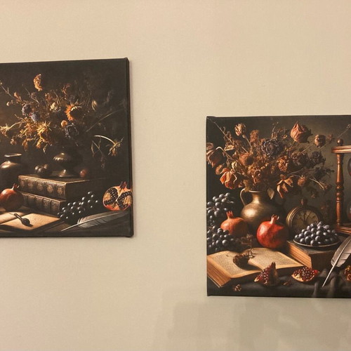Diptych canvases with vintage aesthetic like new