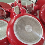 Kaiserhoff red cookware set 9 pieces, new ceramic coating