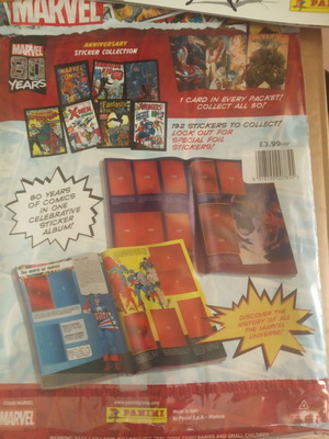 Panini Marvel 80 Years Anniversary άλμπουμ καινούργιο με 192 αυτοκόλλητα και 50 κάρτες