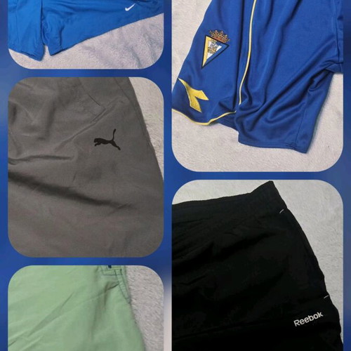 Set of 7 used men's shorts L-XL Nike, Adidas, Puma, Reebok, Diadora