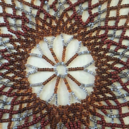 Handmade vintage doily like new with 12,000 beads