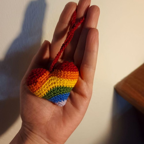 Pride Bag Charm handmade with cotton yarn