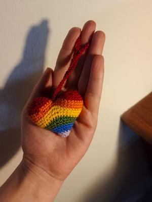 Pride Bag Charm handmade with cotton yarn