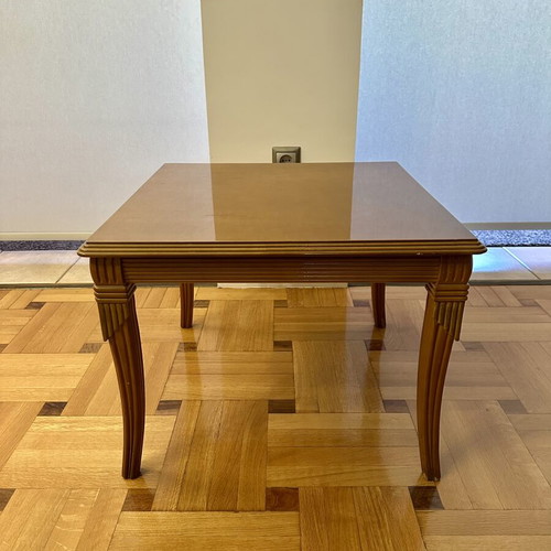 Carved oak square table like new