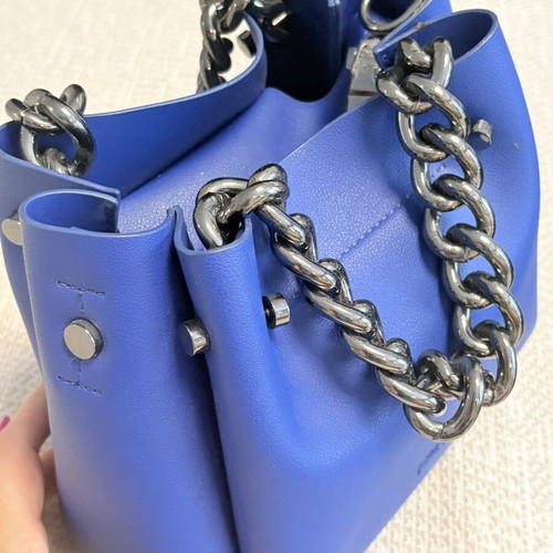 Folli Follie Small Leather Handbag Blue New
