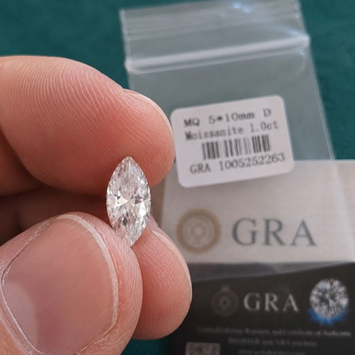 Moissanite 1.00ct Marquise Cut D Color GRA Certified new