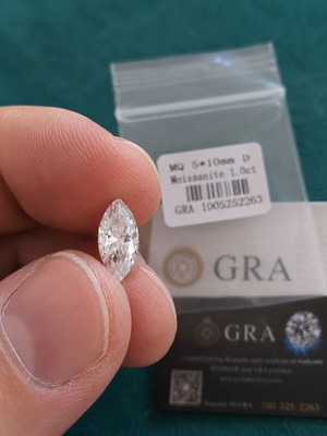 Moissanite 1.00ct Marquise Cut D Color GRA Certified new