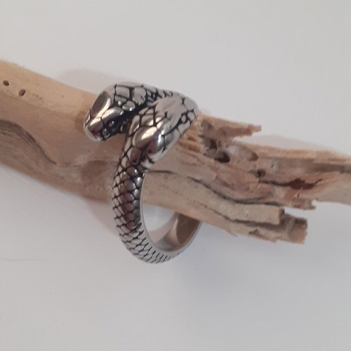 Et Nox Snake Ring like new, stainless steel