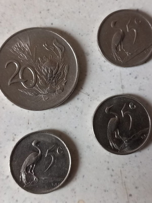 Νόμισμα South Africa 20 Cents και 5 Cents μεταχειρισμένα