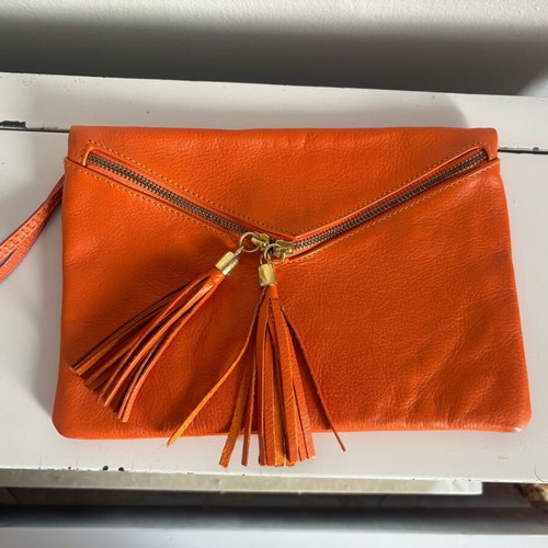 Leather bag orange like new