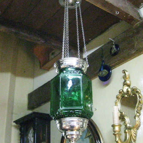 Glass hanging lamp used like new