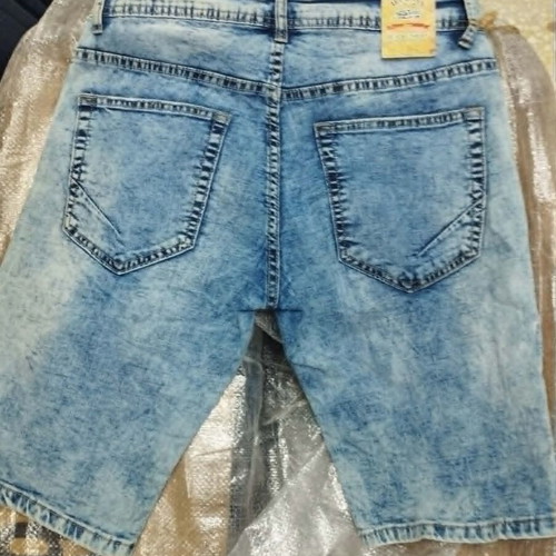 Men's denim bermuda shorts with patches and letters, new, sizes 28-38
