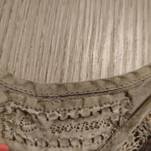 Linen khaki long dress S/M like new