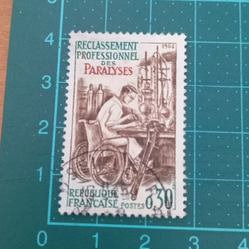 France Stamp 1964 professionnel réhabilitation of paralytics like new