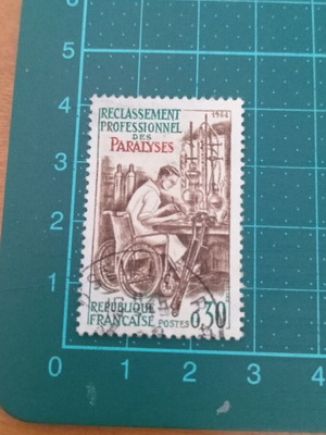 France Stamp 1964 professionnel réhabilitation of paralytics like new