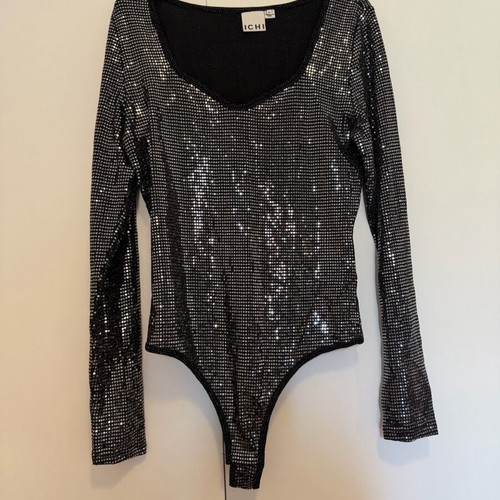 Ichi metallic effect bodysuit new, size medium